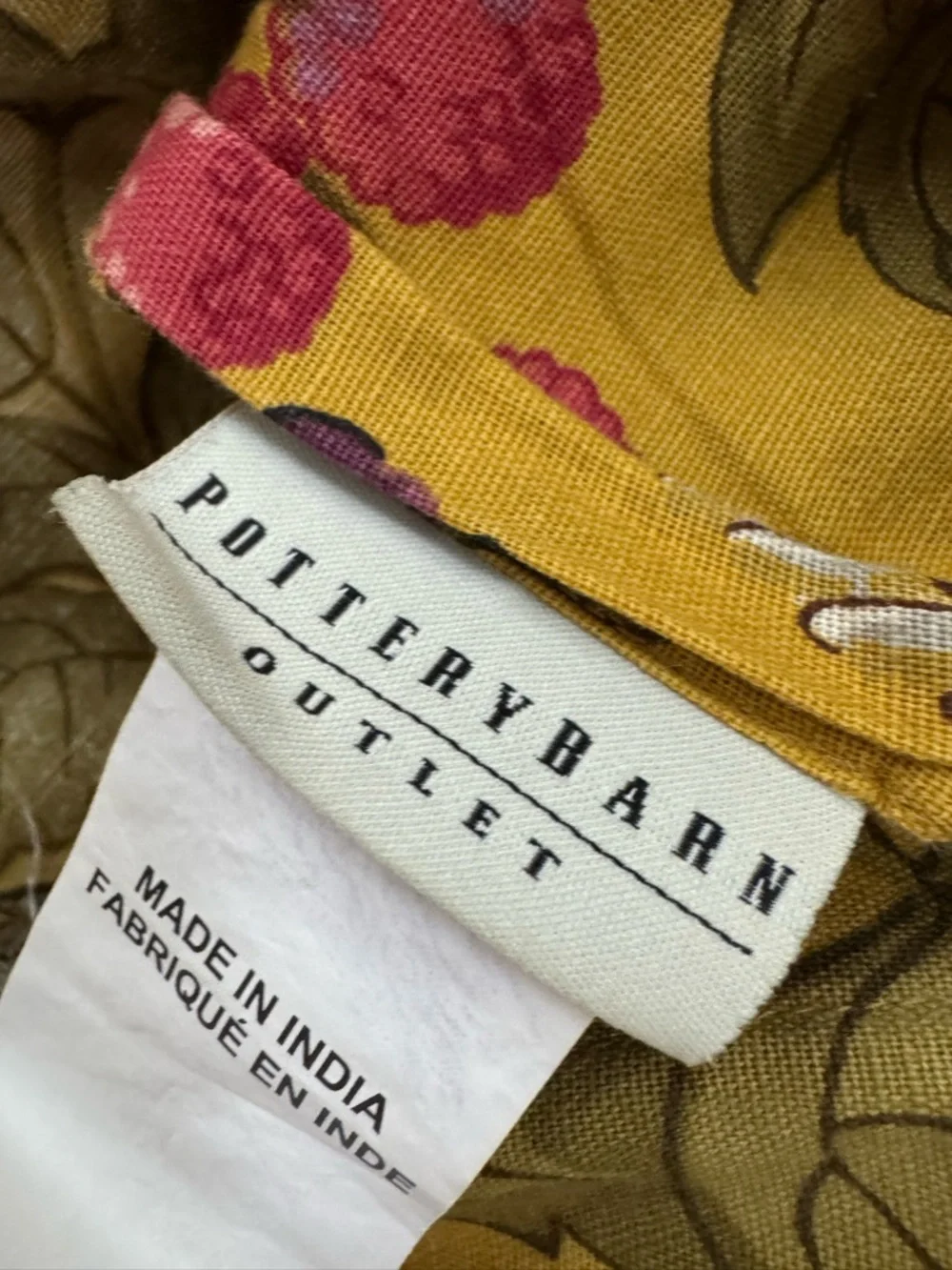 Pottery Barn Yellow Floral and Bird Cotton-Linen Standard Sham